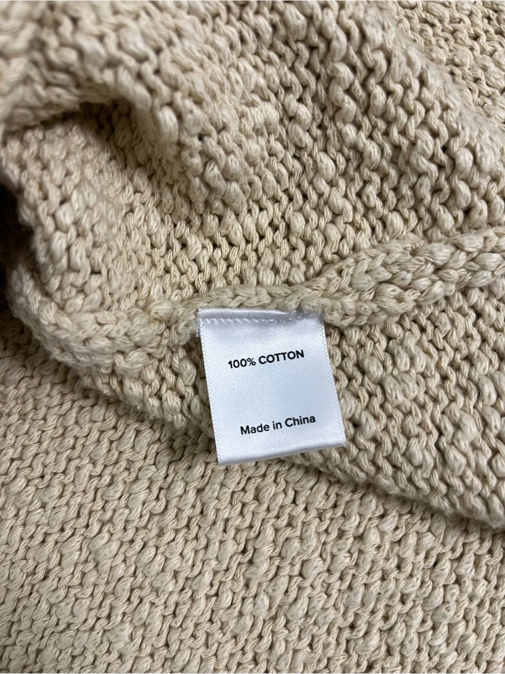 EVEREVE Marlowe Sweater Tank Chunky Knit Cotton Sleeveless Cream Women’s Size M